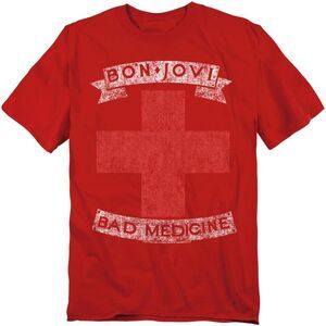 Bon Jovi Unisex Adult Bad Medicine T-Shirt / Red